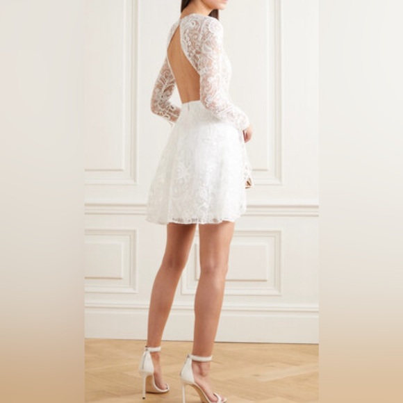 Rime Arodaky Sansa open-back lace and crepe mini white dress - Picture 2 of 6